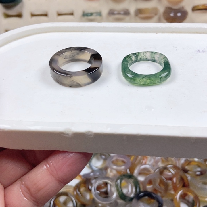 未镶嵌戒指玛瑙/玉髓不退不换