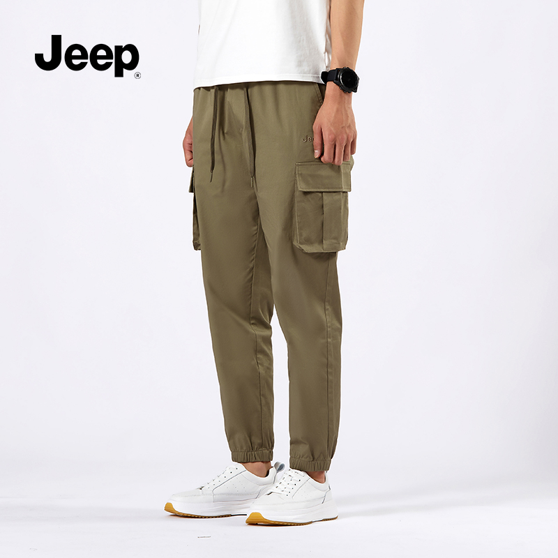 吉普（JEEP）休闲日常裤男简约工装风百搭青年潮流宽松束脚裤子男