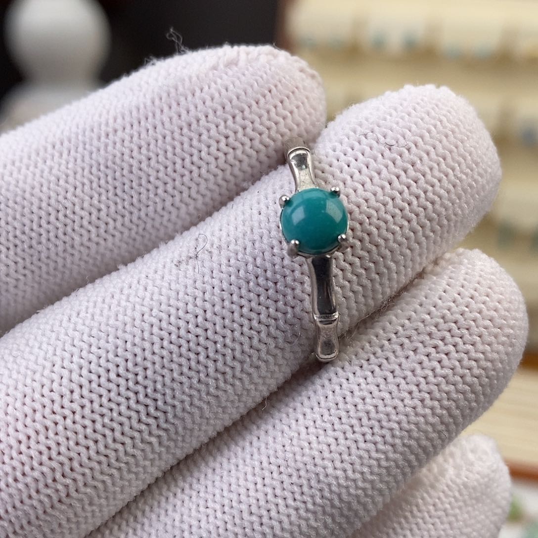 绿松石戒指银S925镶嵌