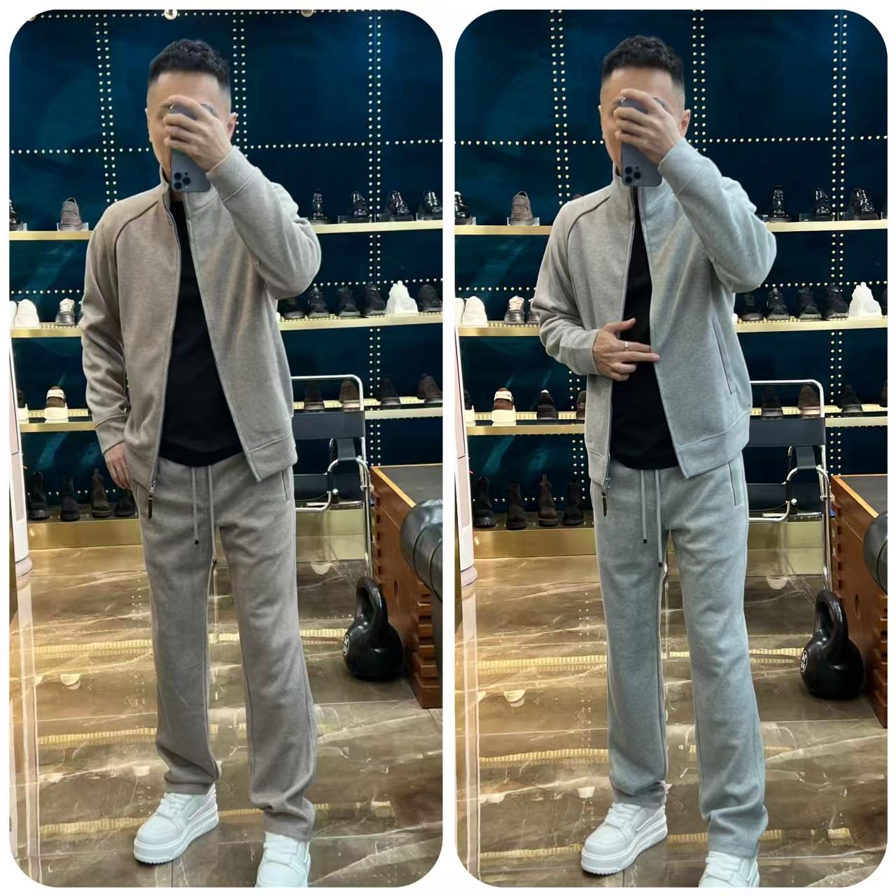 3266秋季羊毛蚕丝混纺轻奢老钱风休闲运动套装