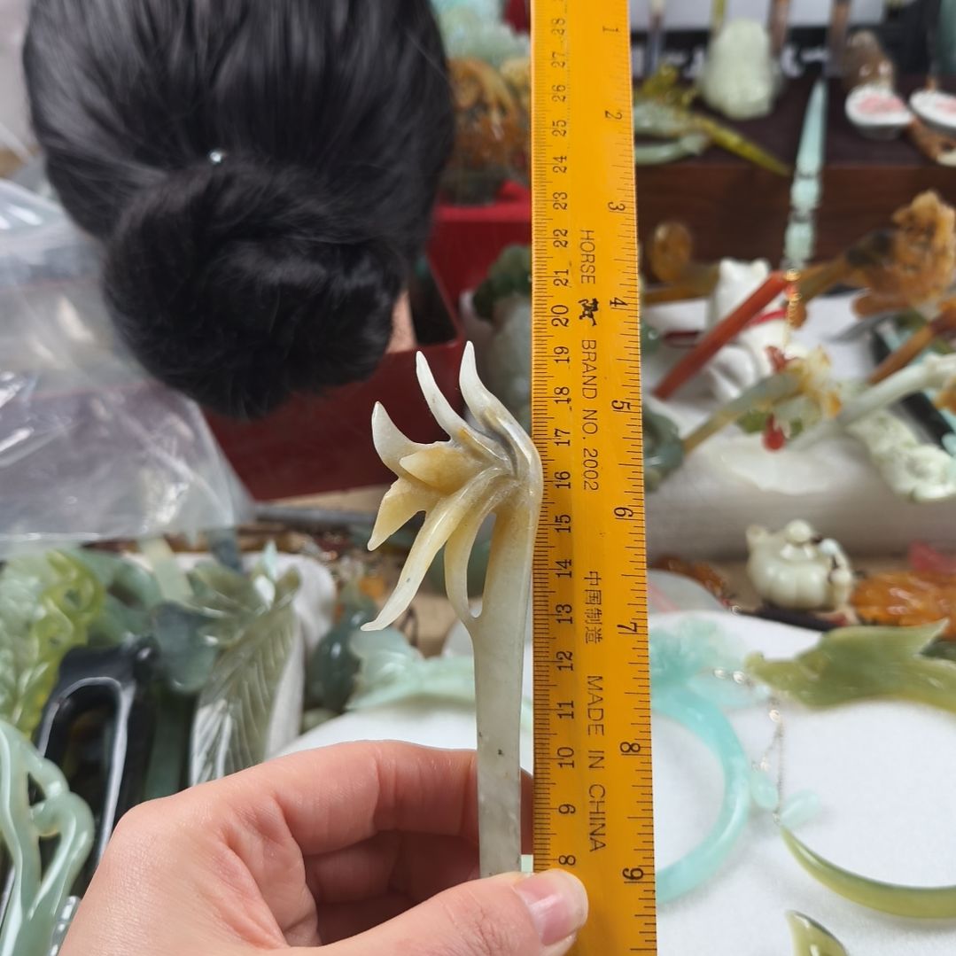 蛇纹石玉发饰合金