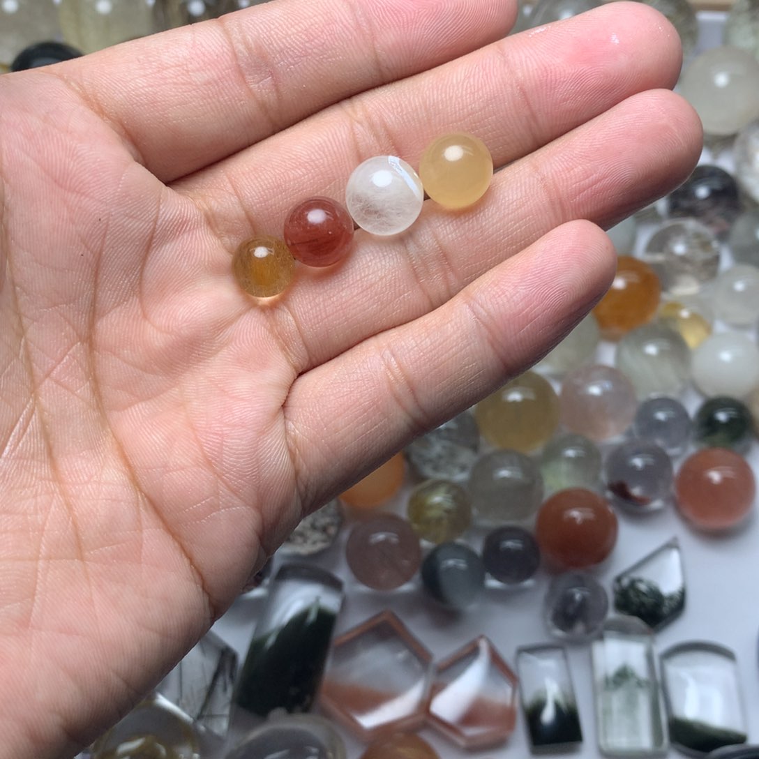 水晶珠宝半成品未镶嵌、**七兔毛球