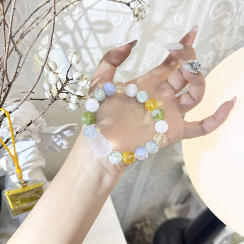 *彩豆*天然水晶手串F FL111