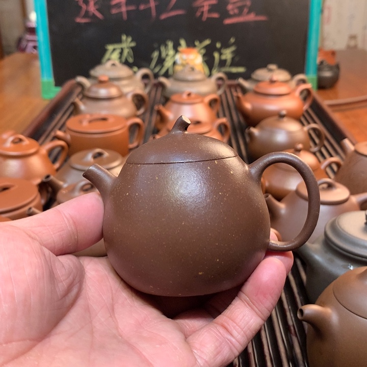 紫砂茶壶原矿紫砂紫泥调沙150cc