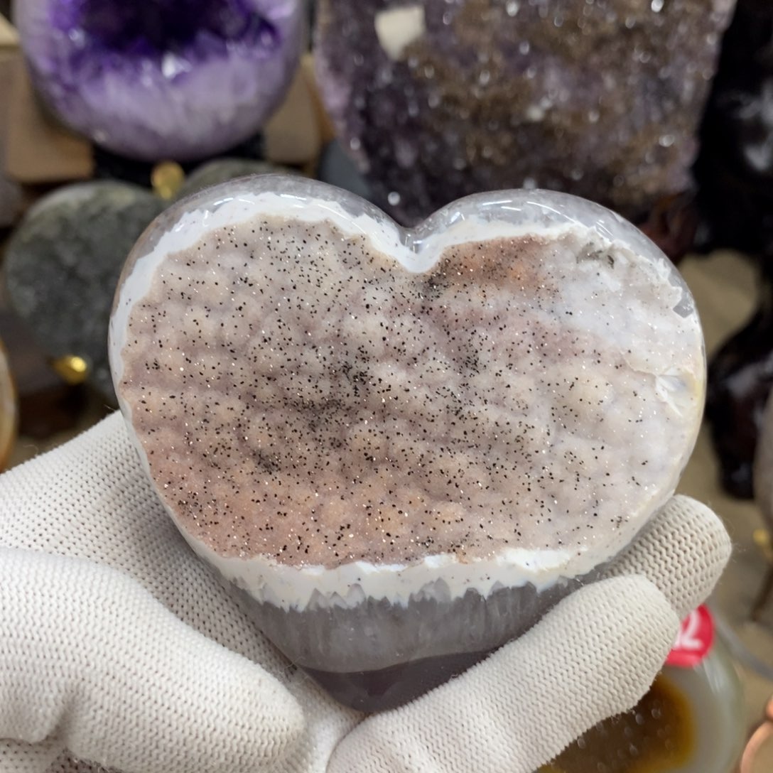 水晶粉软糖爱心未镶嵌