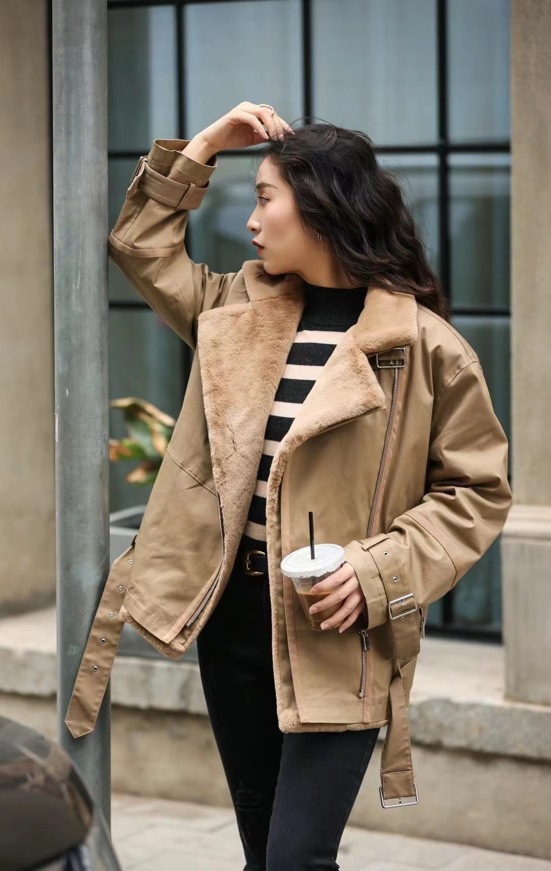 商场同款{专柜}2025秋冬季新款翻领西装外套时尚保暖女装1400553