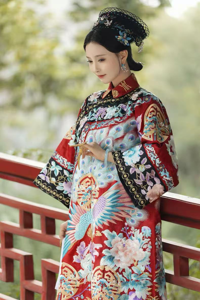 佳衣传统服饰晚清百态慈禧凤袍-有凤来仪-重工刺绣清宫服多色可选