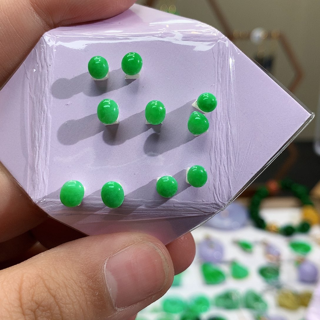 未镶嵌翡翠耳饰琬**生天然翡翠裸石