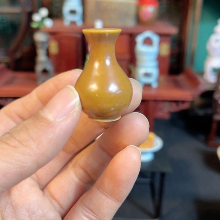 摆件微陶老王迷你花瓶