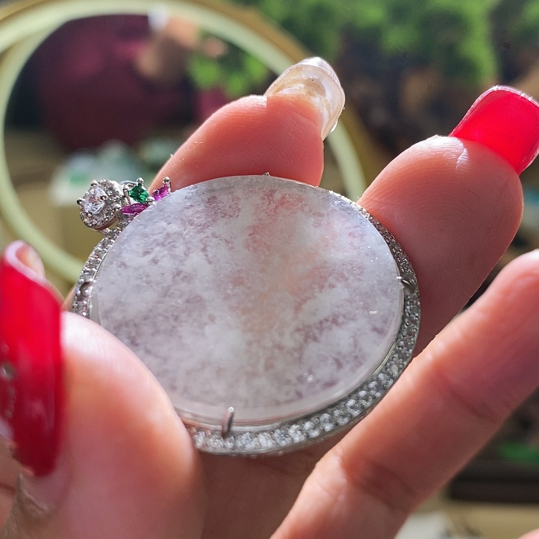 【闪购商品】翡翠颈饰银S925镀金镶嵌无事