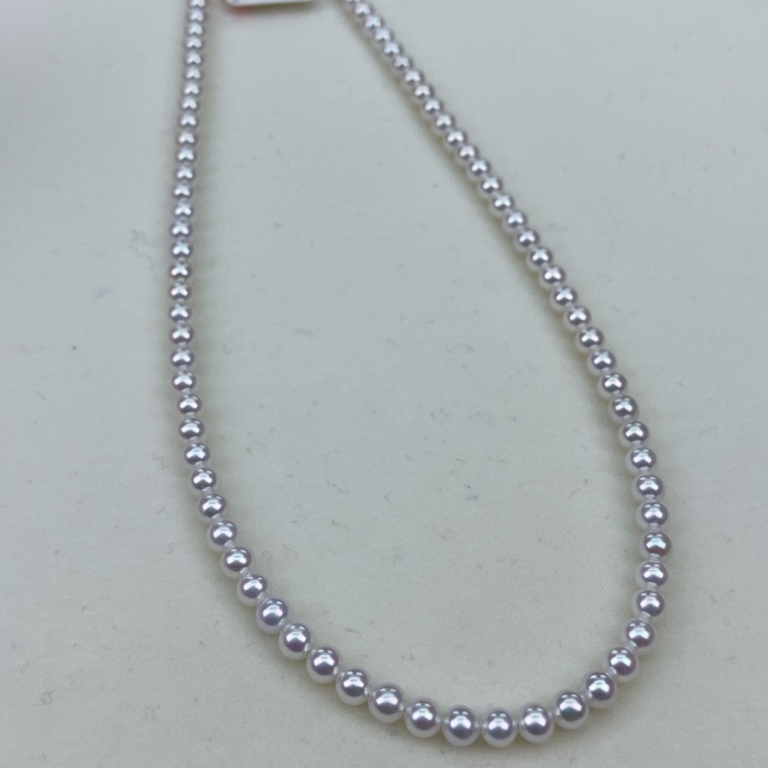 淡水珍珠3.5-4极光正圆白透粉毕业银S925镶嵌