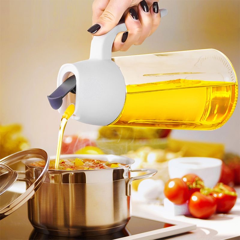 加厚省力自动开合玻璃油壶酱油调味瓶厨房家用大容量透明油壶