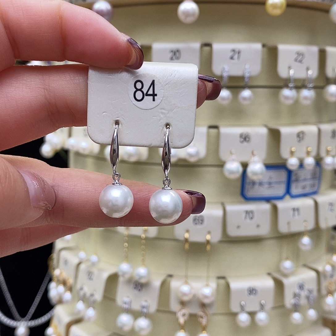 淡水珍珠耳饰银S925镶嵌