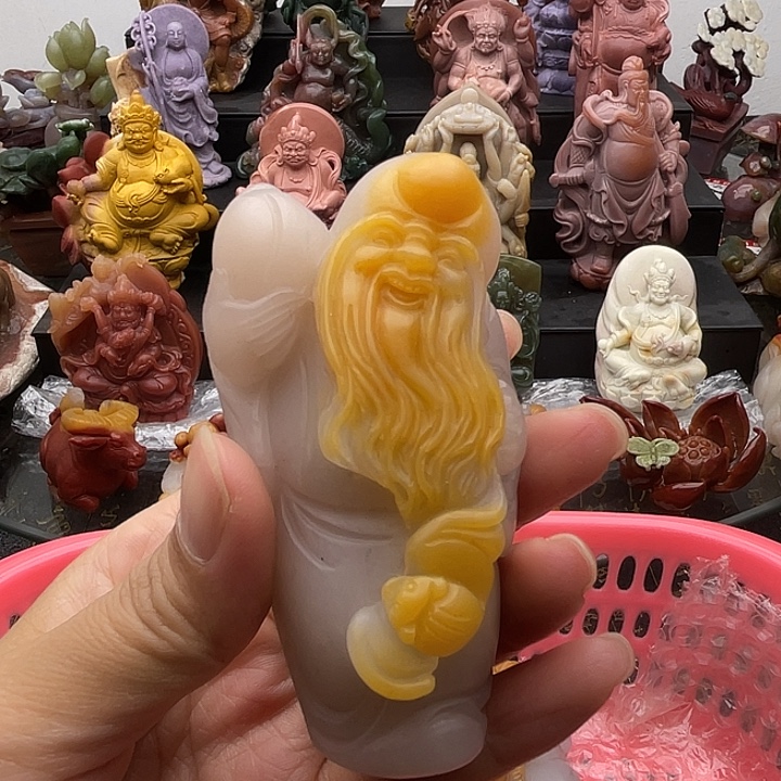 石英质玉未镶嵌手把件
