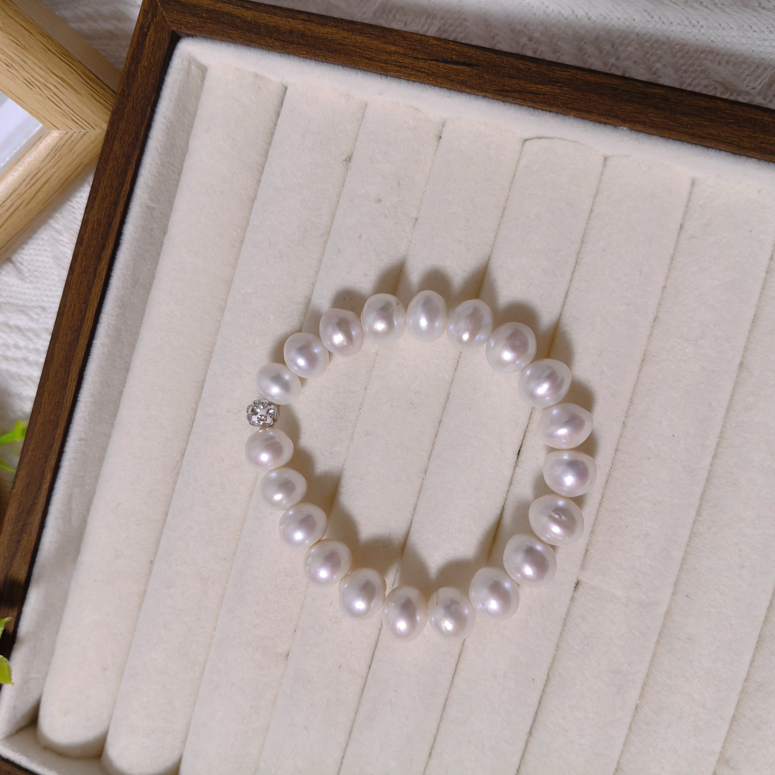 303--天然淡水珍珠手链10-11mm聚宝盆，有瑕介意勿拍，不要退来退去