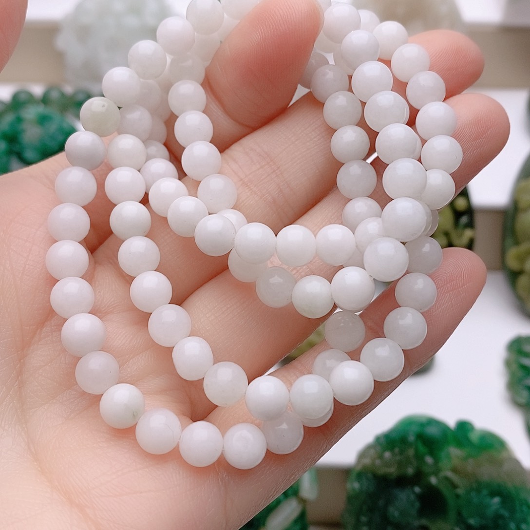 独山玉珠串未镶嵌