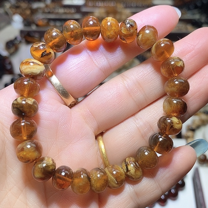 ****喜琥珀未镶嵌裸石蜜蜡9m