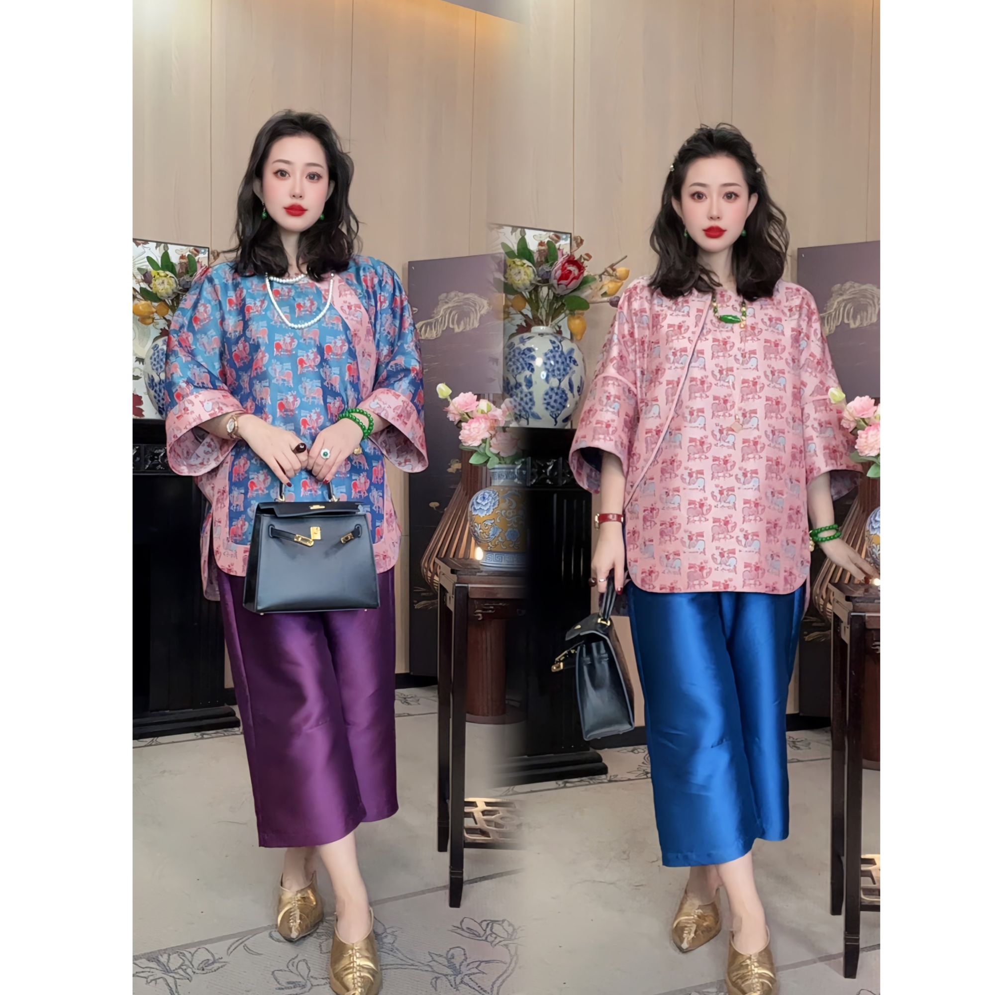 李理LELE『唐风翼马·双面穿』蜀锦2025新中式国风太太服上衣36179