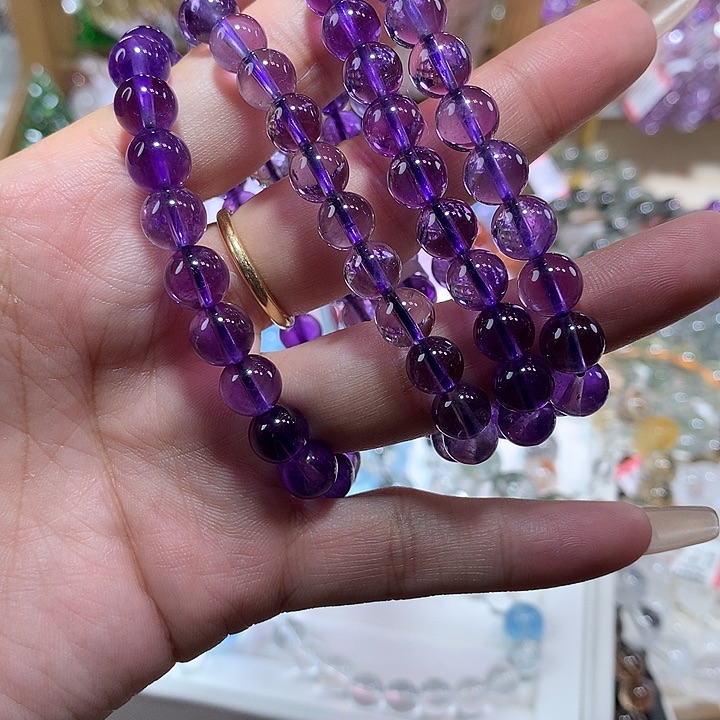 水晶手串未镶嵌紫水晶8mm