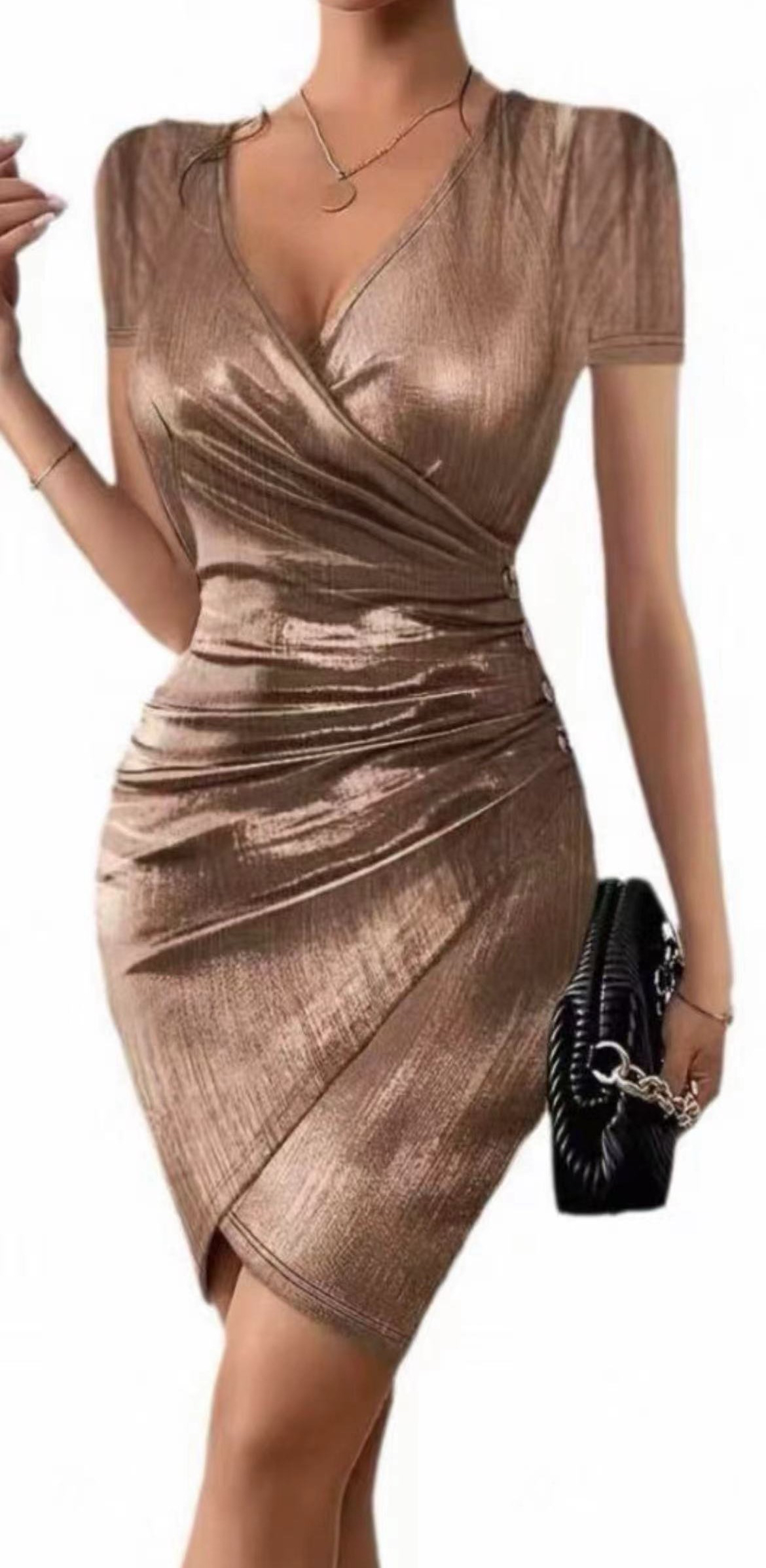 106 性感纯欲风连衣裙深V辣妹包臀短裙