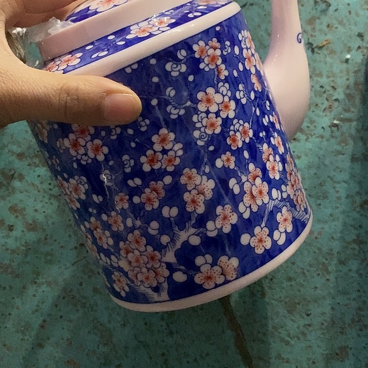 摆件陶红稀土冰梅提梁壶