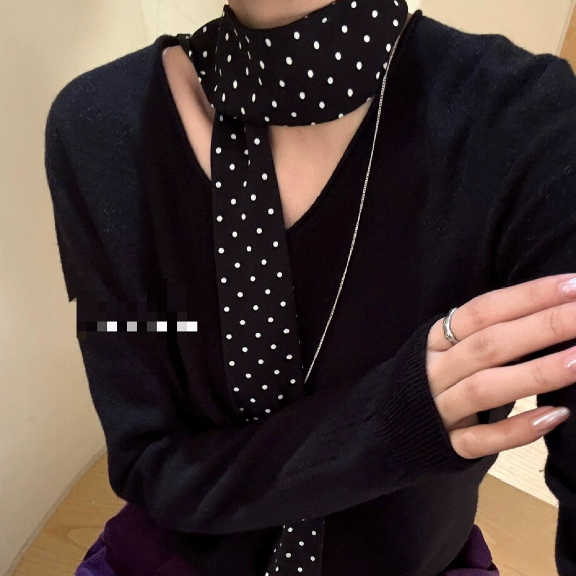 秋冬款时尚慵懒风V领长袖上衣5909