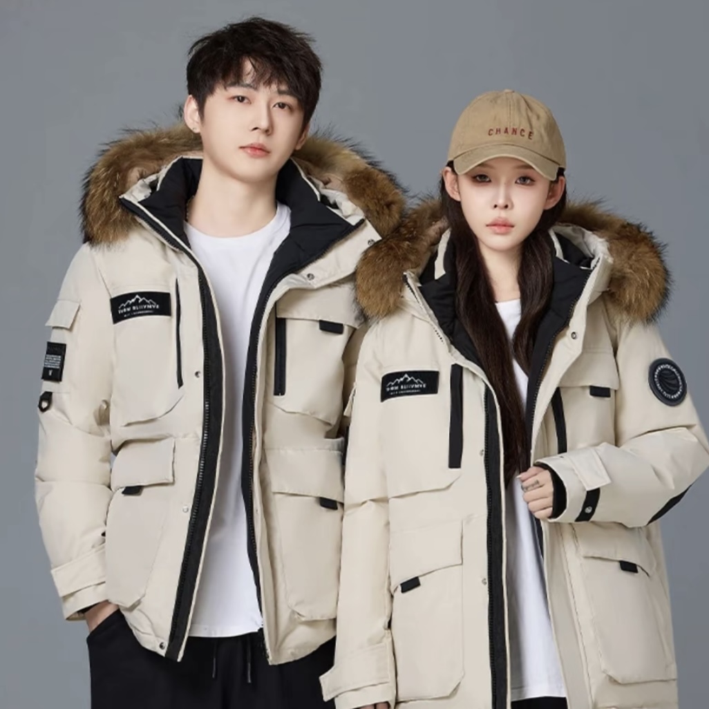 【极寒鹅绒服+现货】【大毛领款】经典百搭男女同款羽绒服