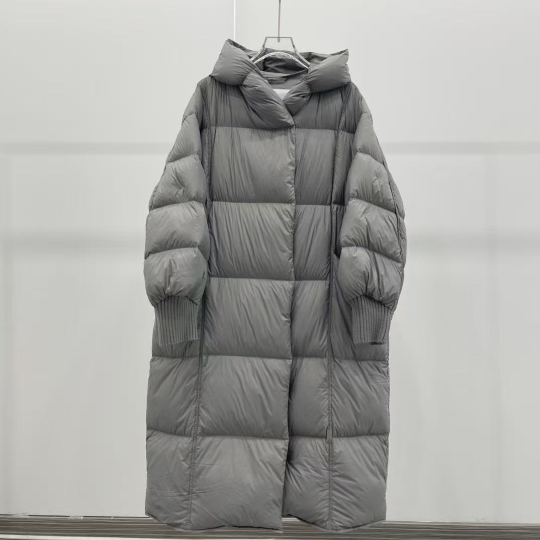 艾家2025冬季新品轻薄长款连帽羽绒服外套41120030