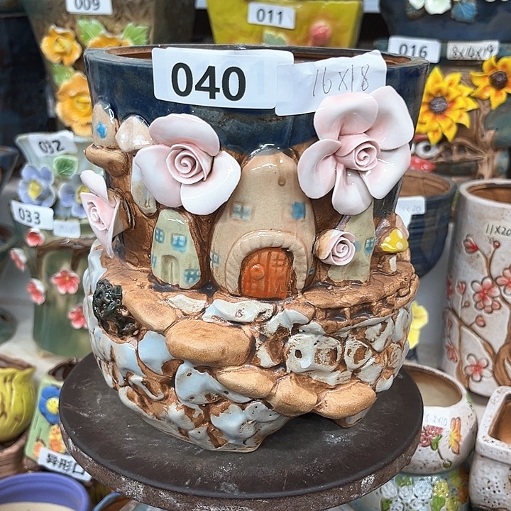 紫砂花盆粗陶材质多肉花盆