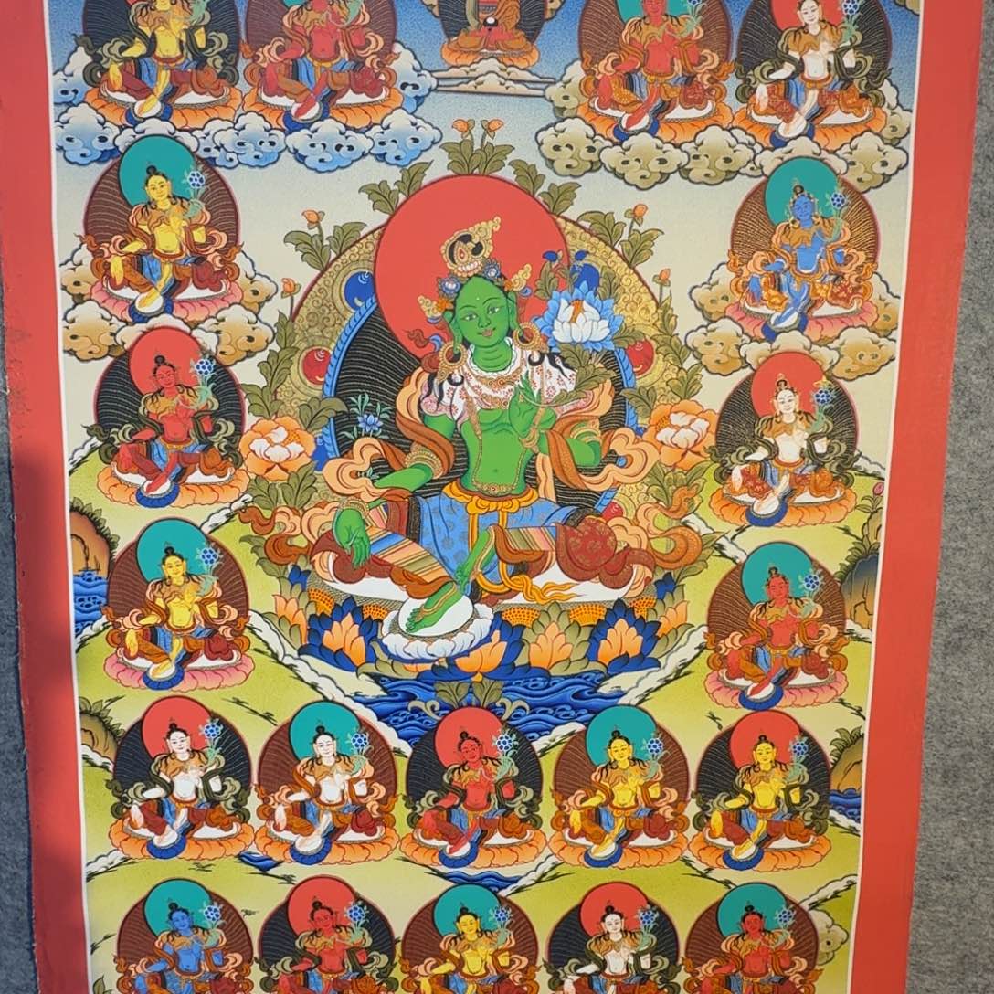 装裱画二十一度母纯手绘