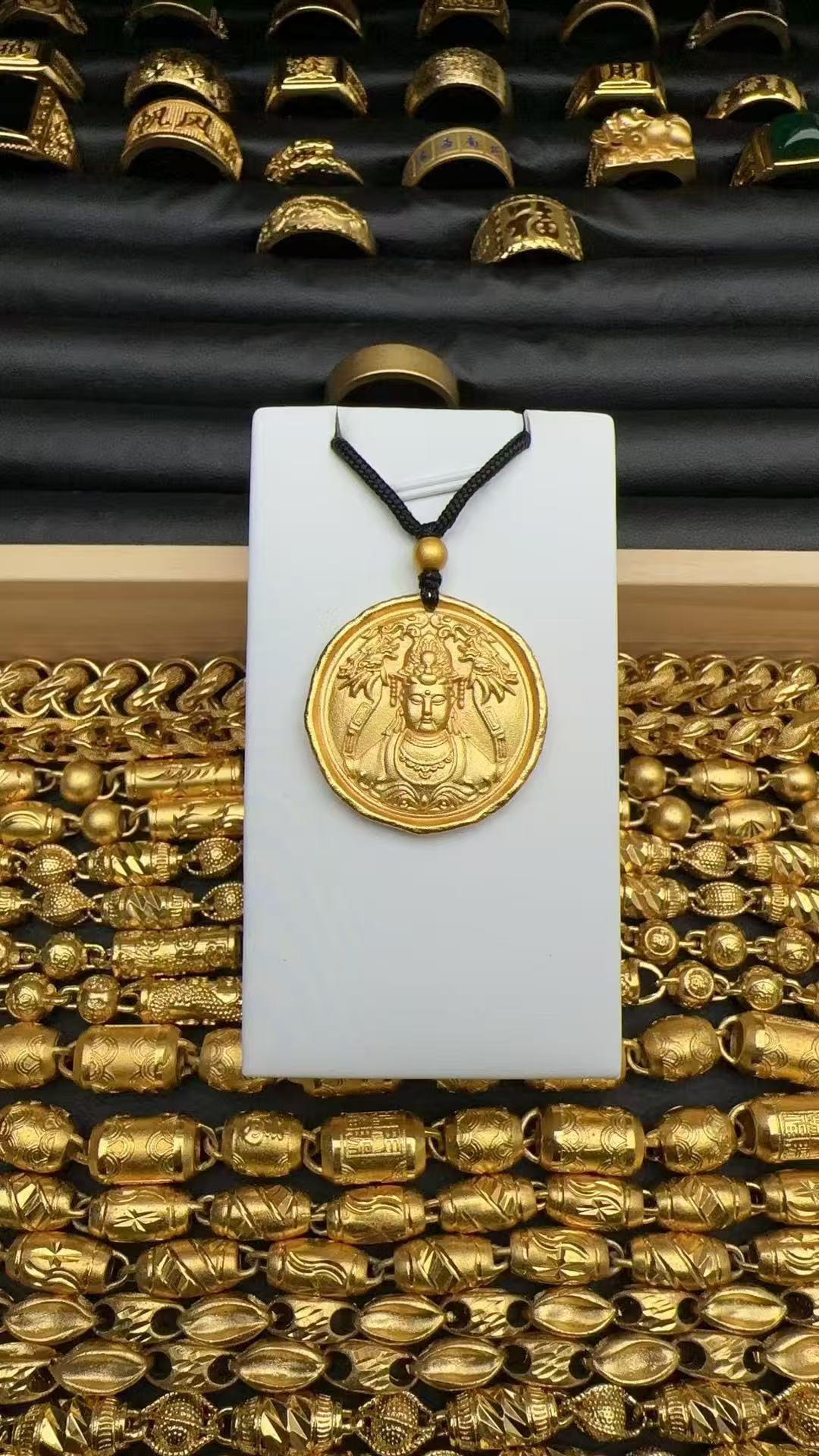 铜合金吊坠 圆牌观音高端轻奢 饰品 实心保色不掉色 男女通戴吊坠