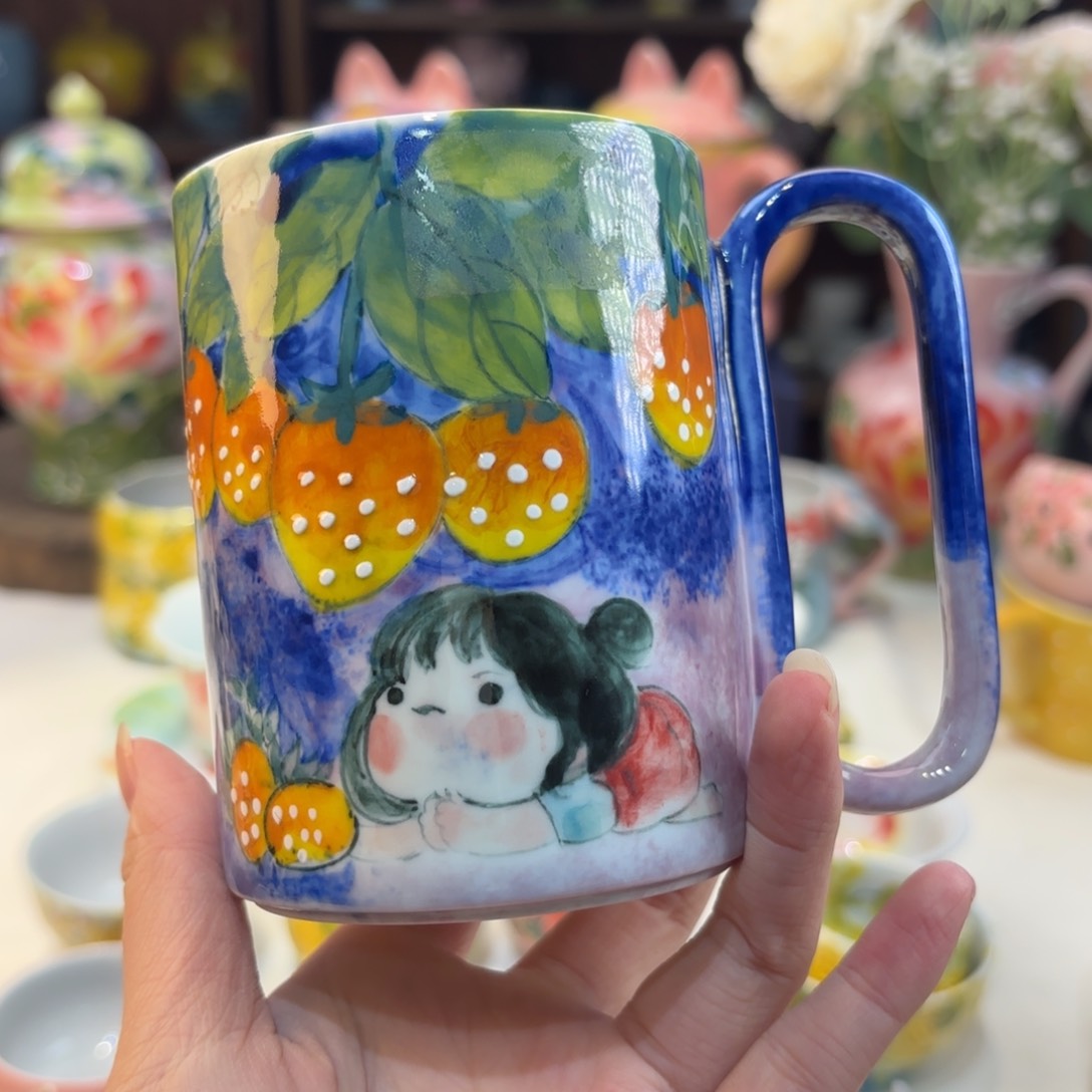 景德镇手绘高温釉下彩陶瓷茶具