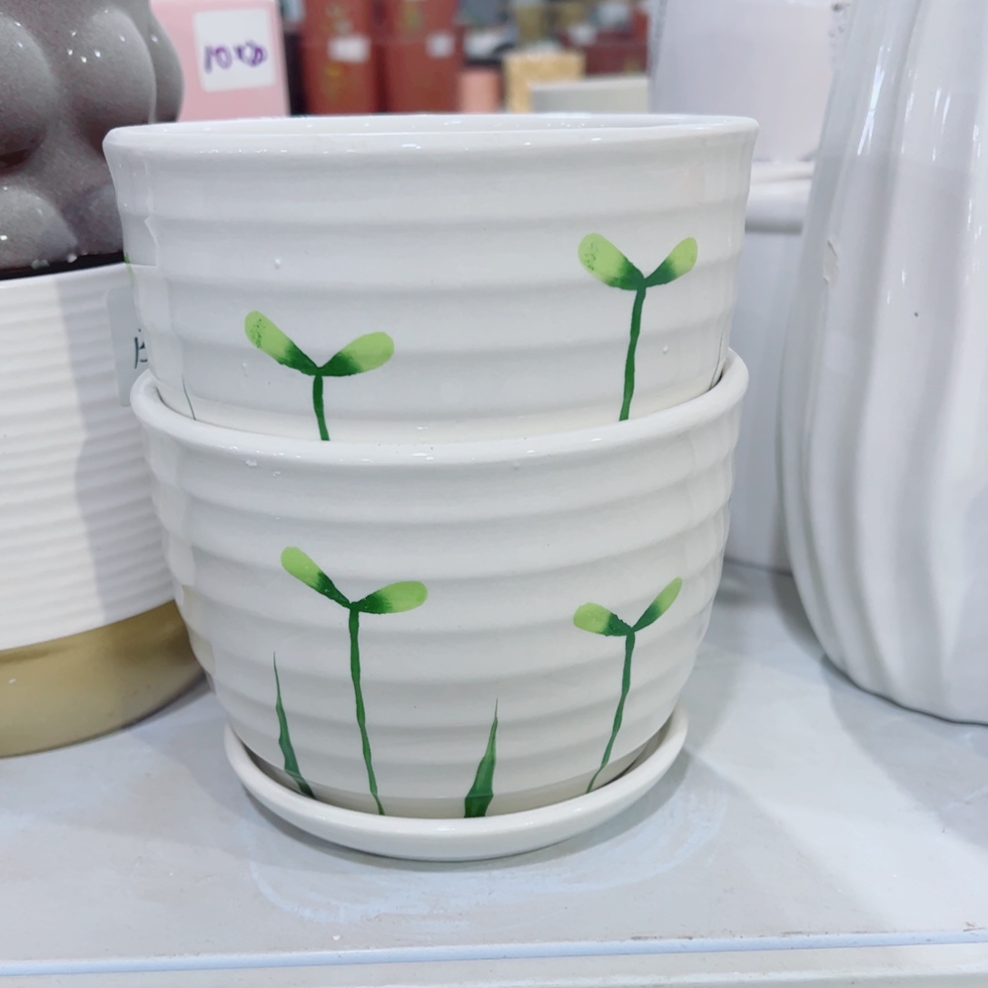 有孔，陶瓷花盆满10米包邮发货