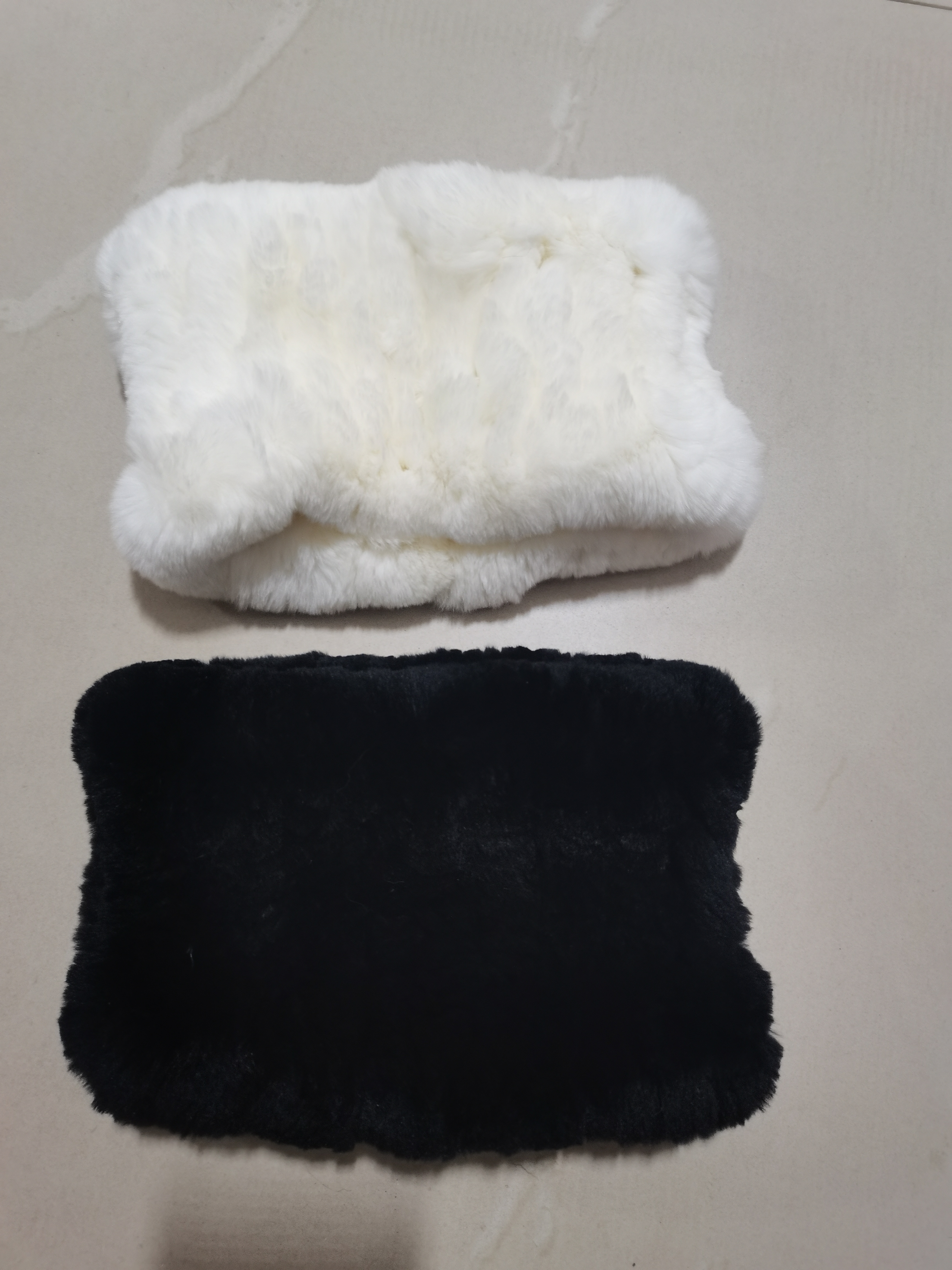 实物拍摄手工编织真獭兔毛脖套百搭