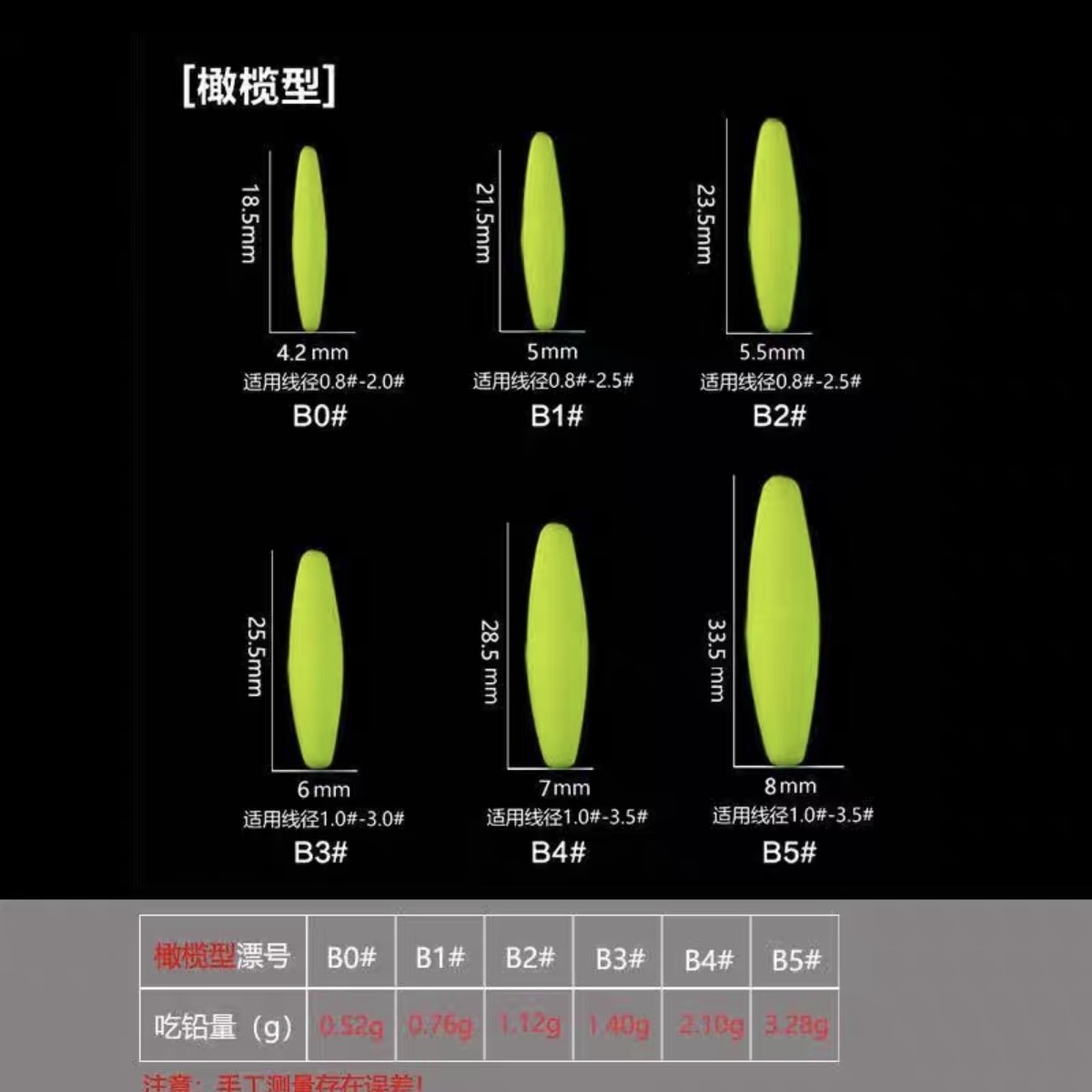 阿酷七星浮漂荧光浮子传统谷麦钓高灵敏醒目橄榄型