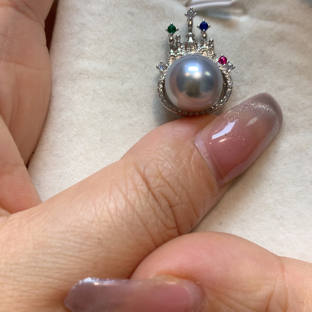 海水珍珠颈饰银S925镶嵌