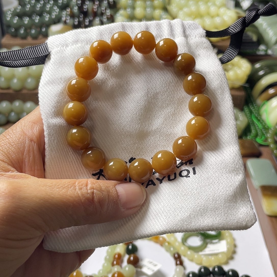 和田玉手链未镶嵌耕***.