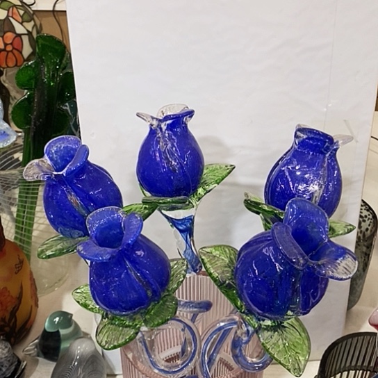 琉璃五只蓝色妖姬琉璃夜光花