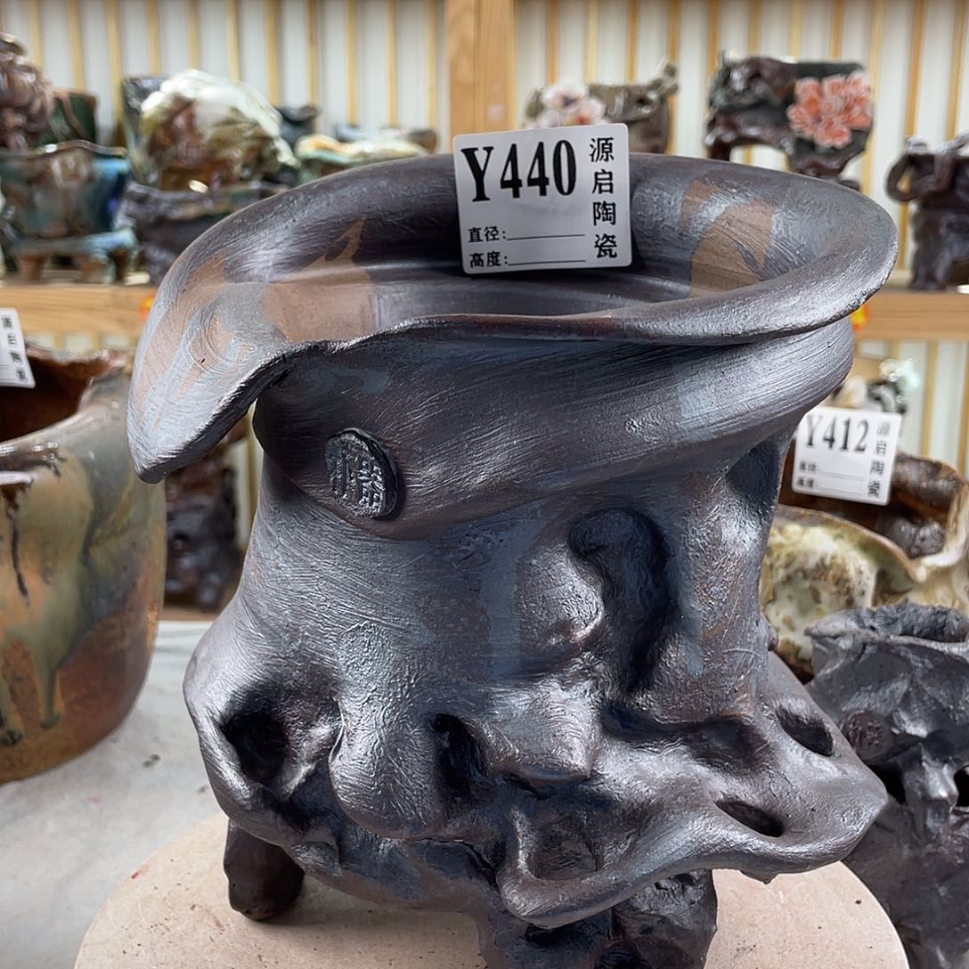 紫砂花盆景德镇陶瓷花盆440