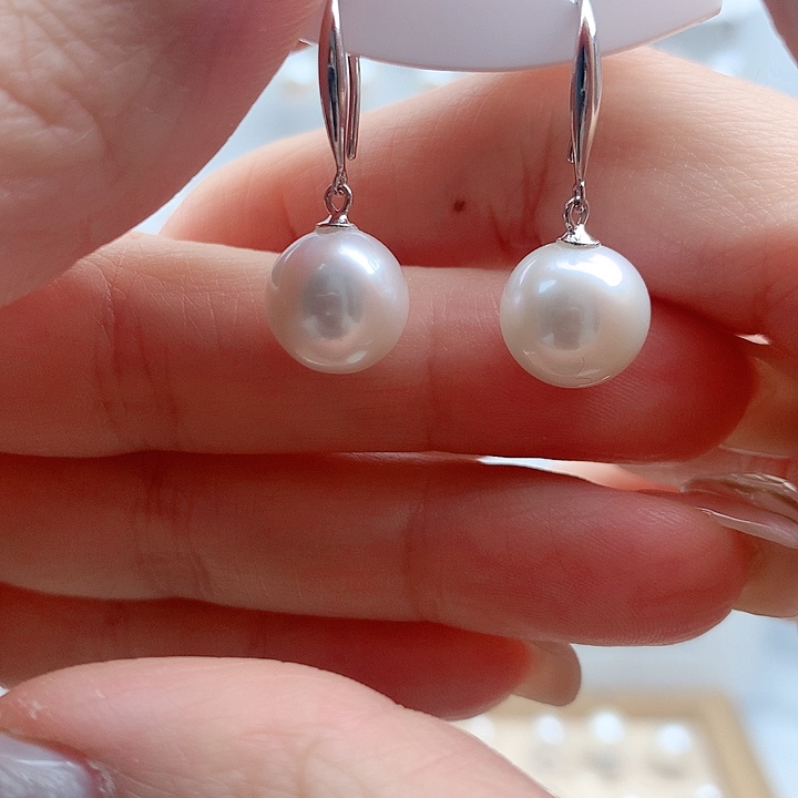 淡水珍珠耳饰银S925镶嵌