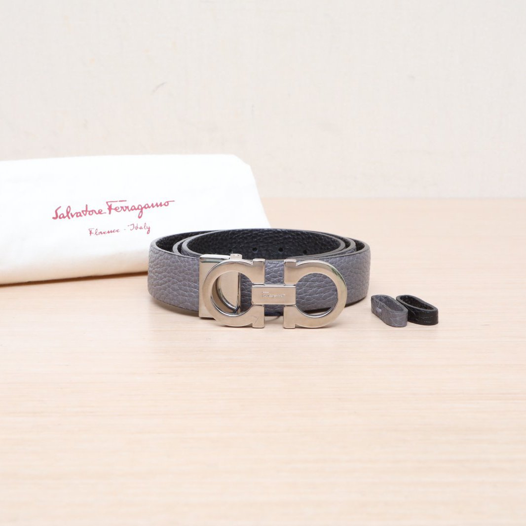 95新 FERRAGAMO/菲拉格慕 【lu】拼色 皮革C 腰带P215054251