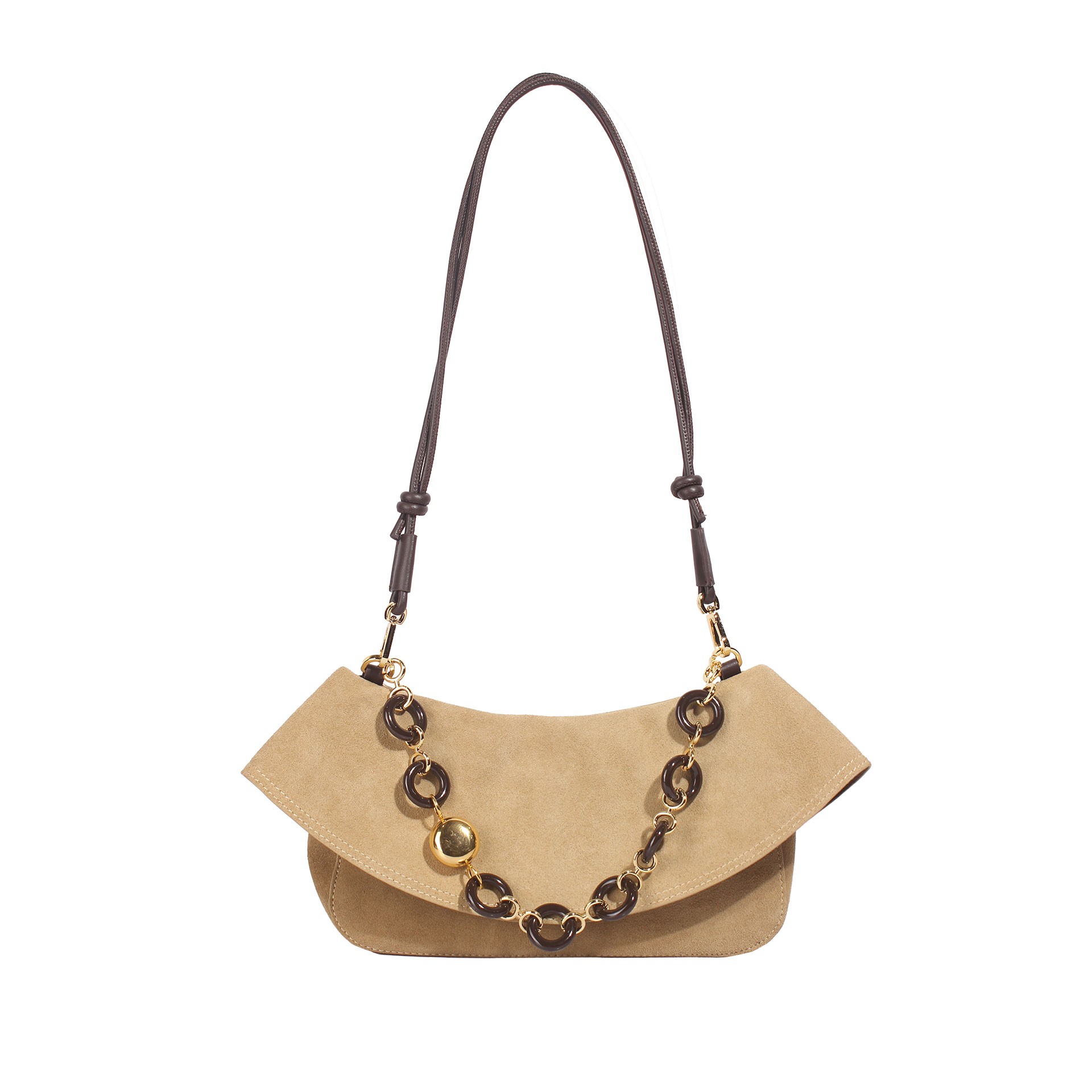 简约高级感甜甜圈链条单肩手提包磨砂色BK-1868-1