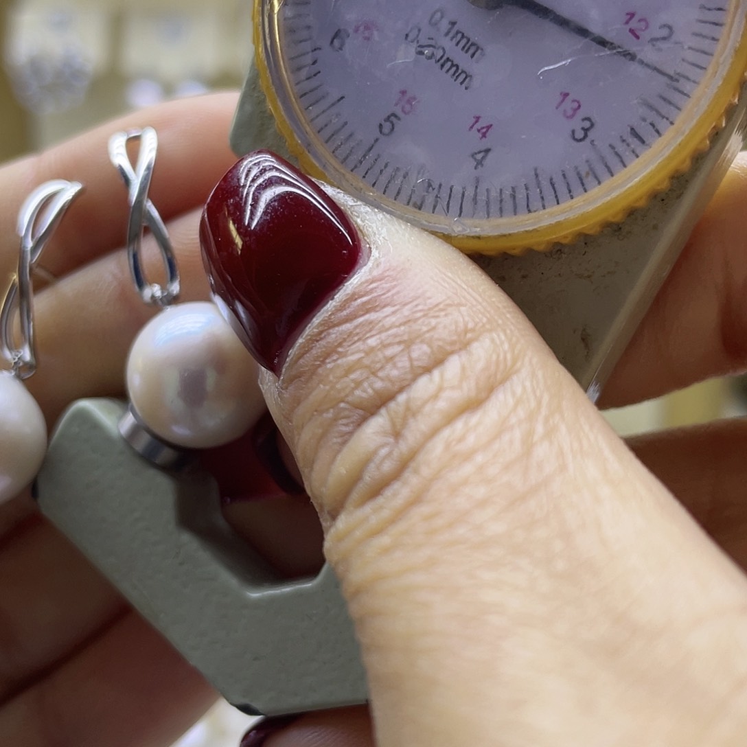 淡水珍珠耳饰银S925镶嵌