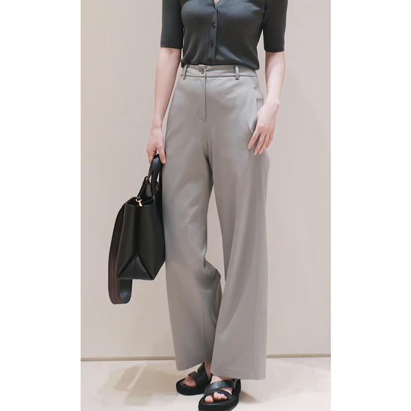 原厂孤品特价清！拍完则无！薄款环保棉罗马石绿直筒裤 B181