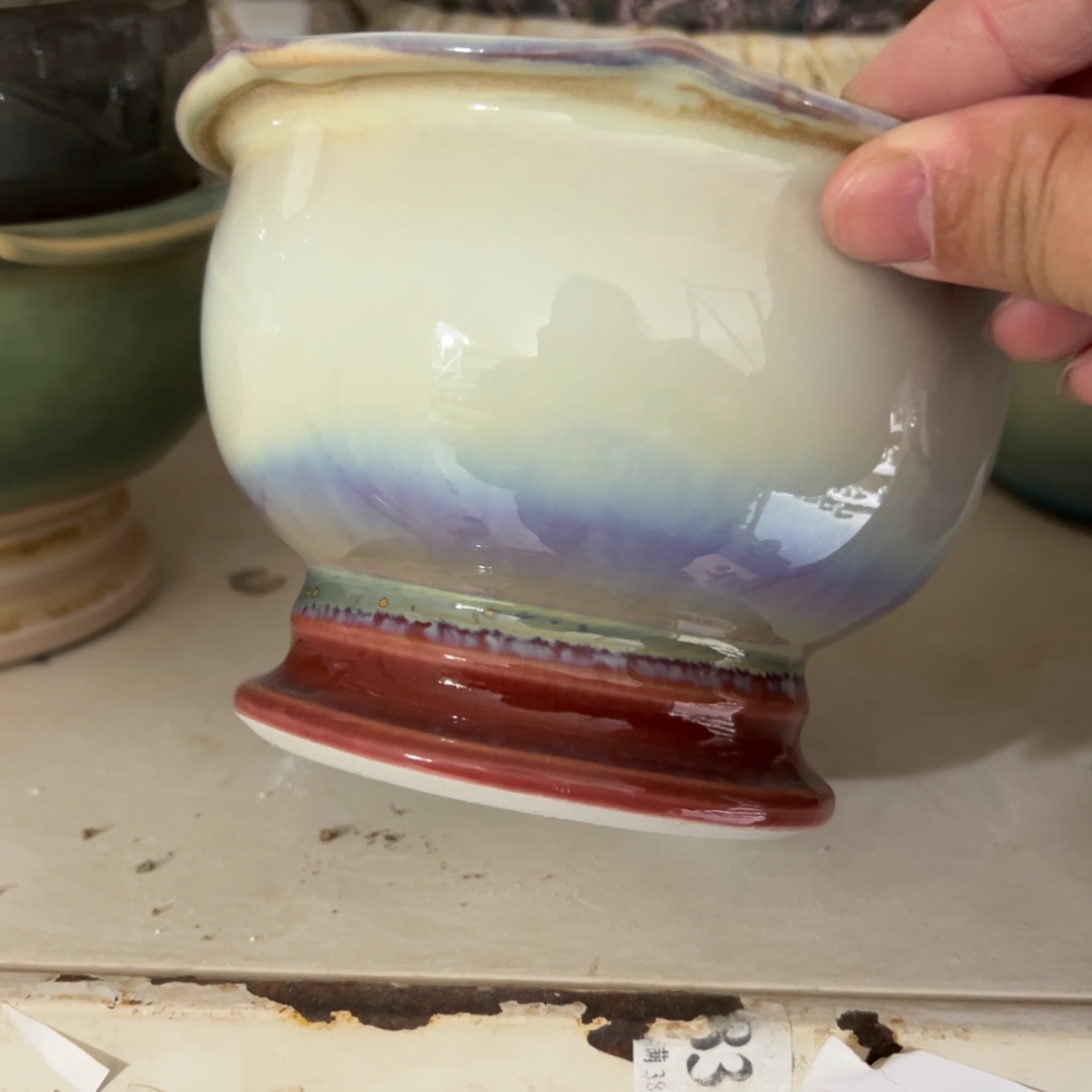 红陶口11高8 景德镇手工花盆