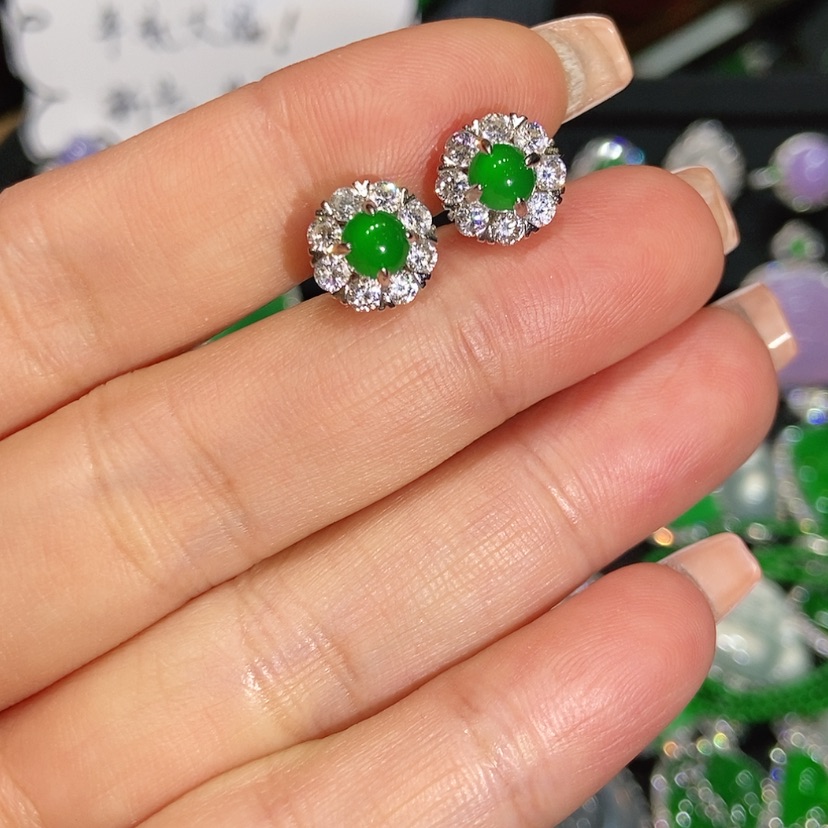 【闪购商品】翡翠耳饰未镶嵌天然翡翠