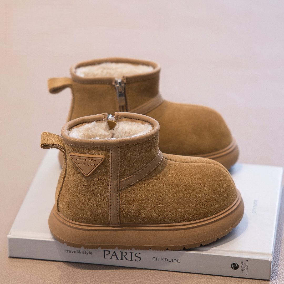 江博士潮童【断码】女童雪地靴2025冬新款加绒棉靴男童保暖短靴棉鞋