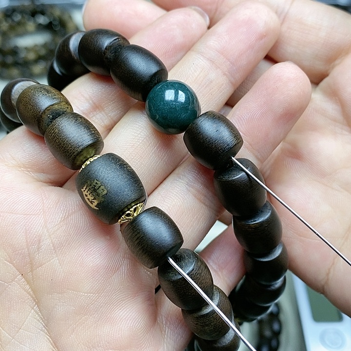 沉香手串印越南芽庄白奇楠沉水料