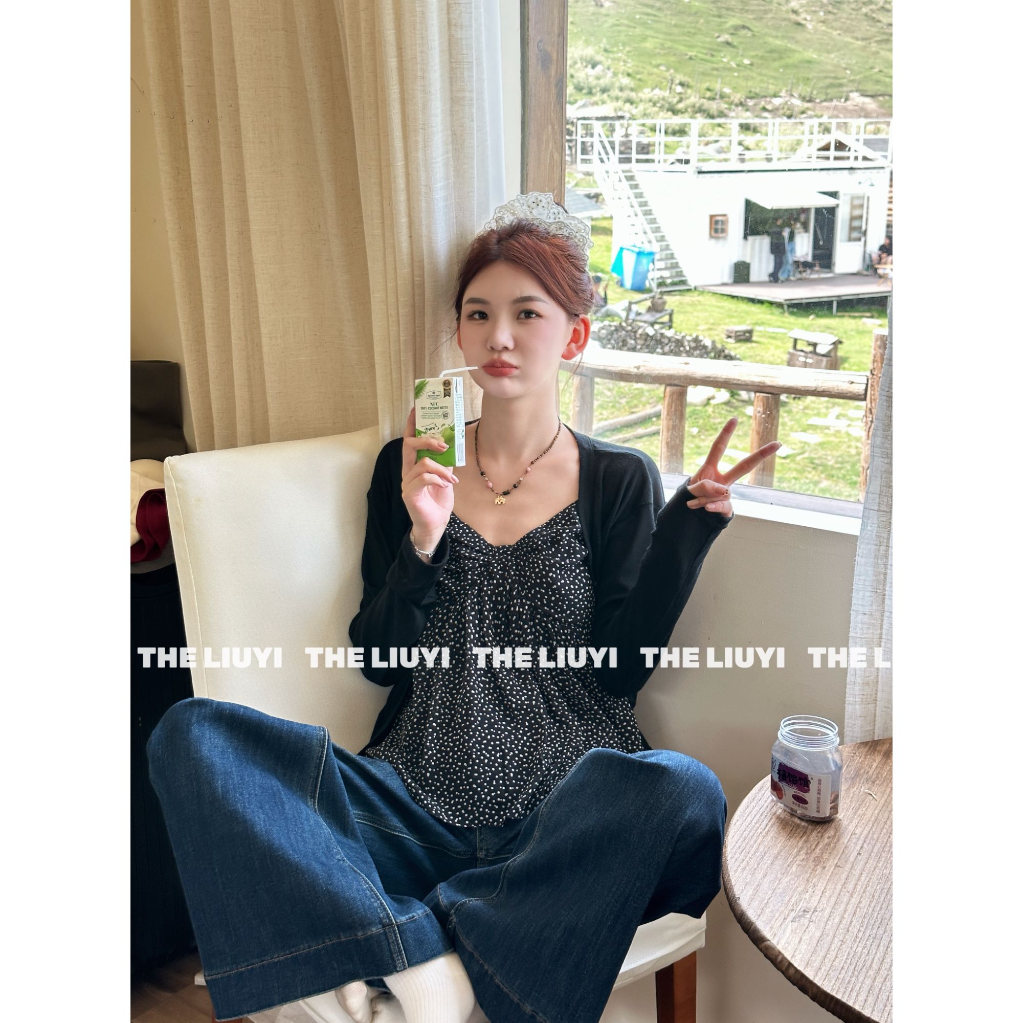 【LIUYI】减龄波点吊带上衣572631