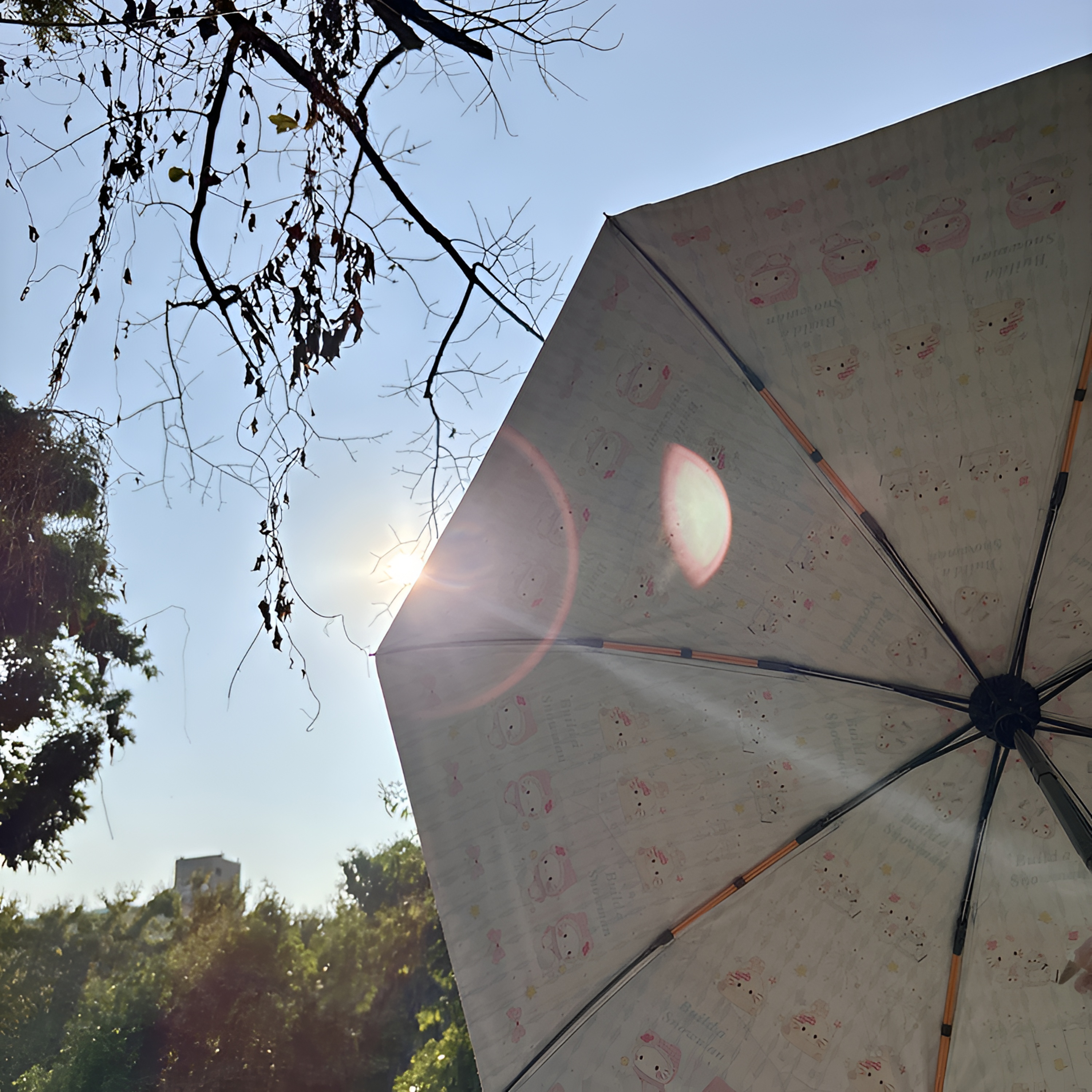 小七杂货屋冬天雪人全自动晴雨两用黑胶双层防晒折叠伞学生适用